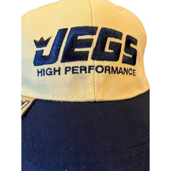 JEGS HIGH PERFORMANCE Racing Hat Yellow Black Mens Baseball Cap Trucker Snapback - Picture 5 of 10
